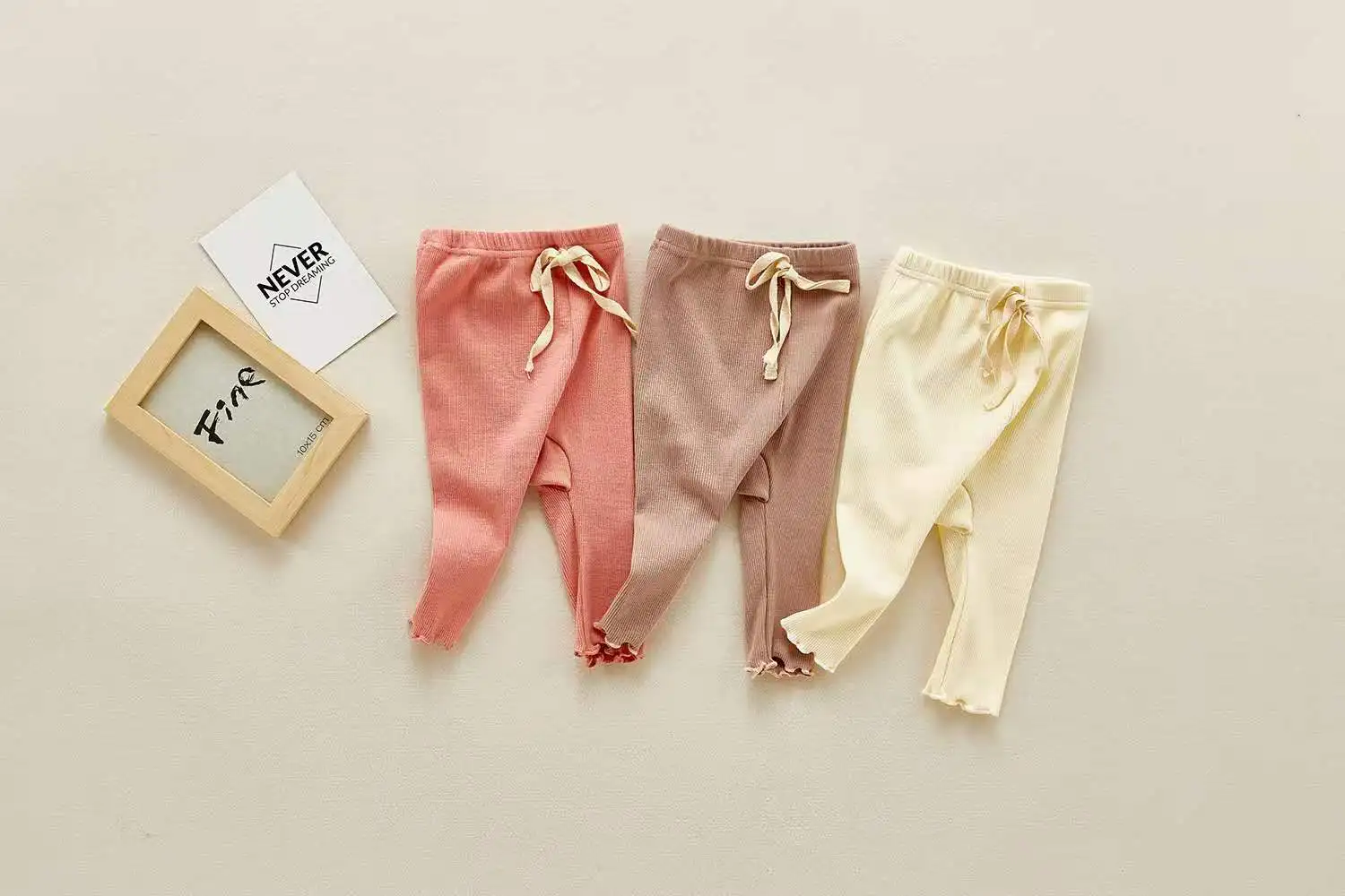 Baby leggings with high waist and big butt thread stretch pants