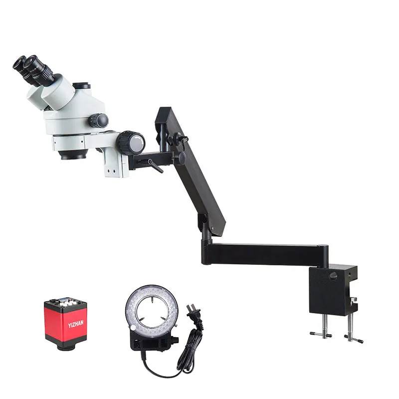 

China Manufacturer 7X-45X Hd 13Mp Camera Led Ring Light Educational Trinocular Stereo Microscope