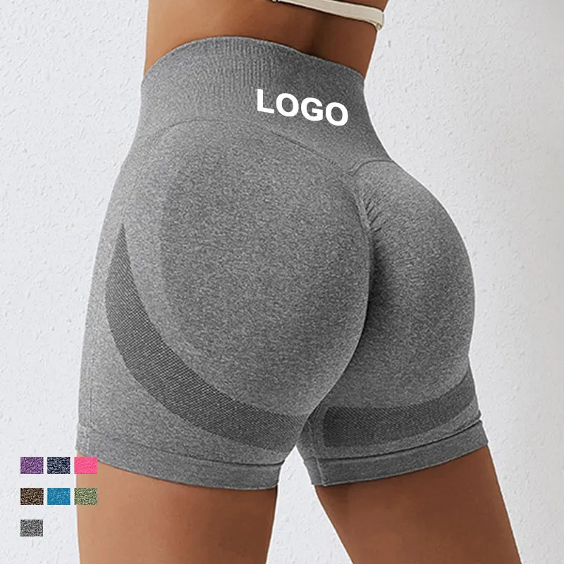 

Yoga Shorts Seamless High Waist Butt Lifting Gym Pants Tummy Control Scrunch Butt Sports Tight Biker Shorts For Women