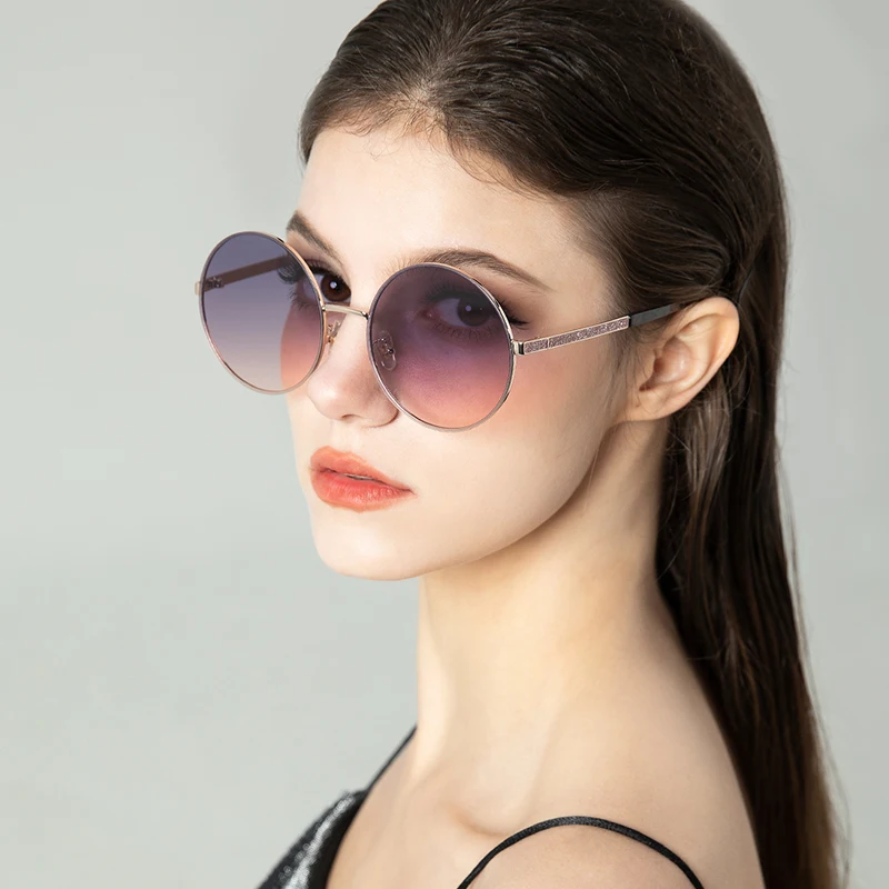 

OEM China Wholesale Manufacturers Fashion Big Frame Round Gradient Lens Women Sunglasses Women Luxury 2023