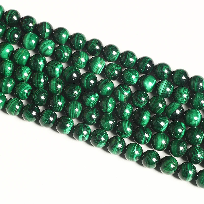 

Top quality 6-12mm Wholesale Natural Loose Gemstone Malachite Beads DIY Bracelets Necklaces Accessories, Pciture