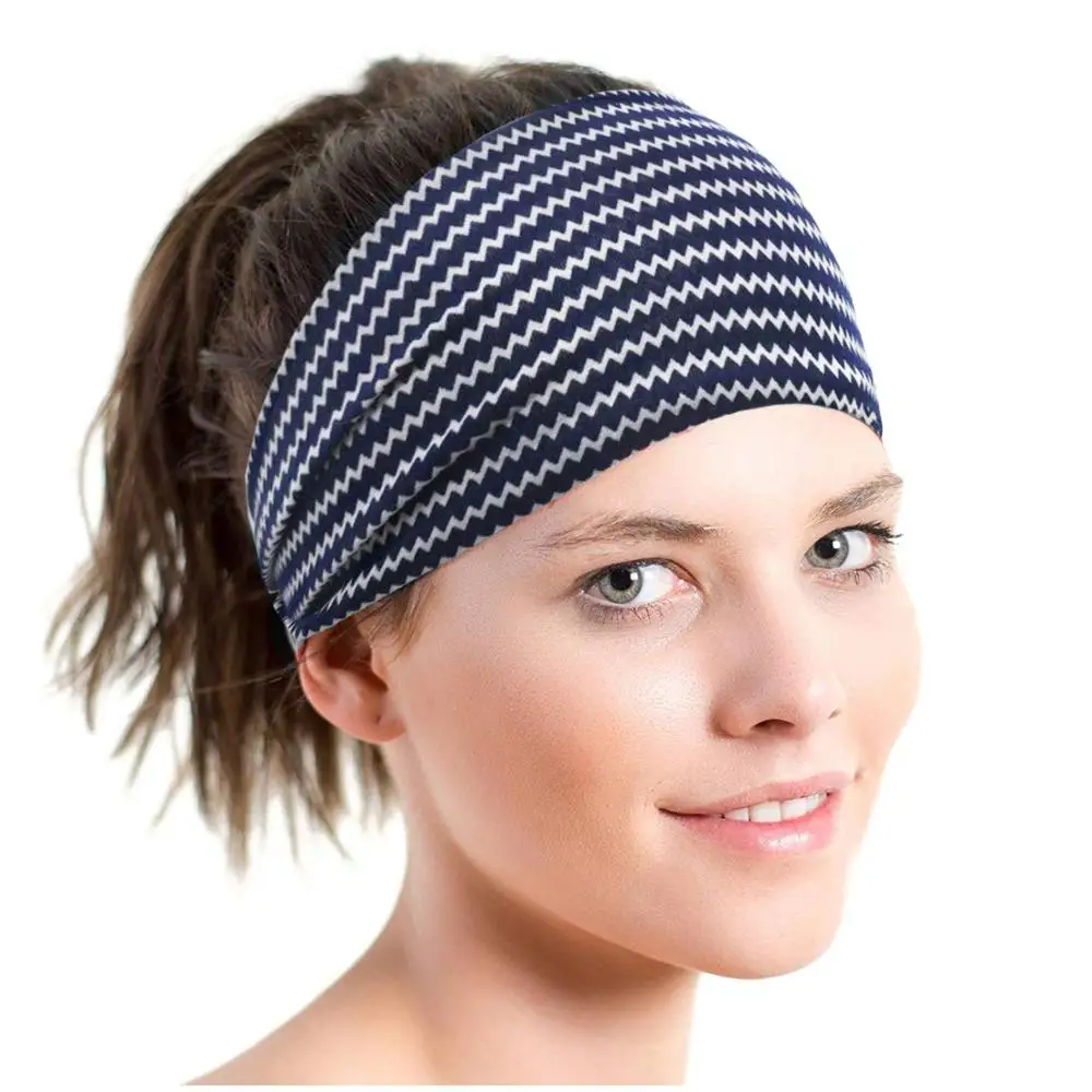 

Amazon Hot Sell Women Flower Pattern Yoga Headband Sweatband