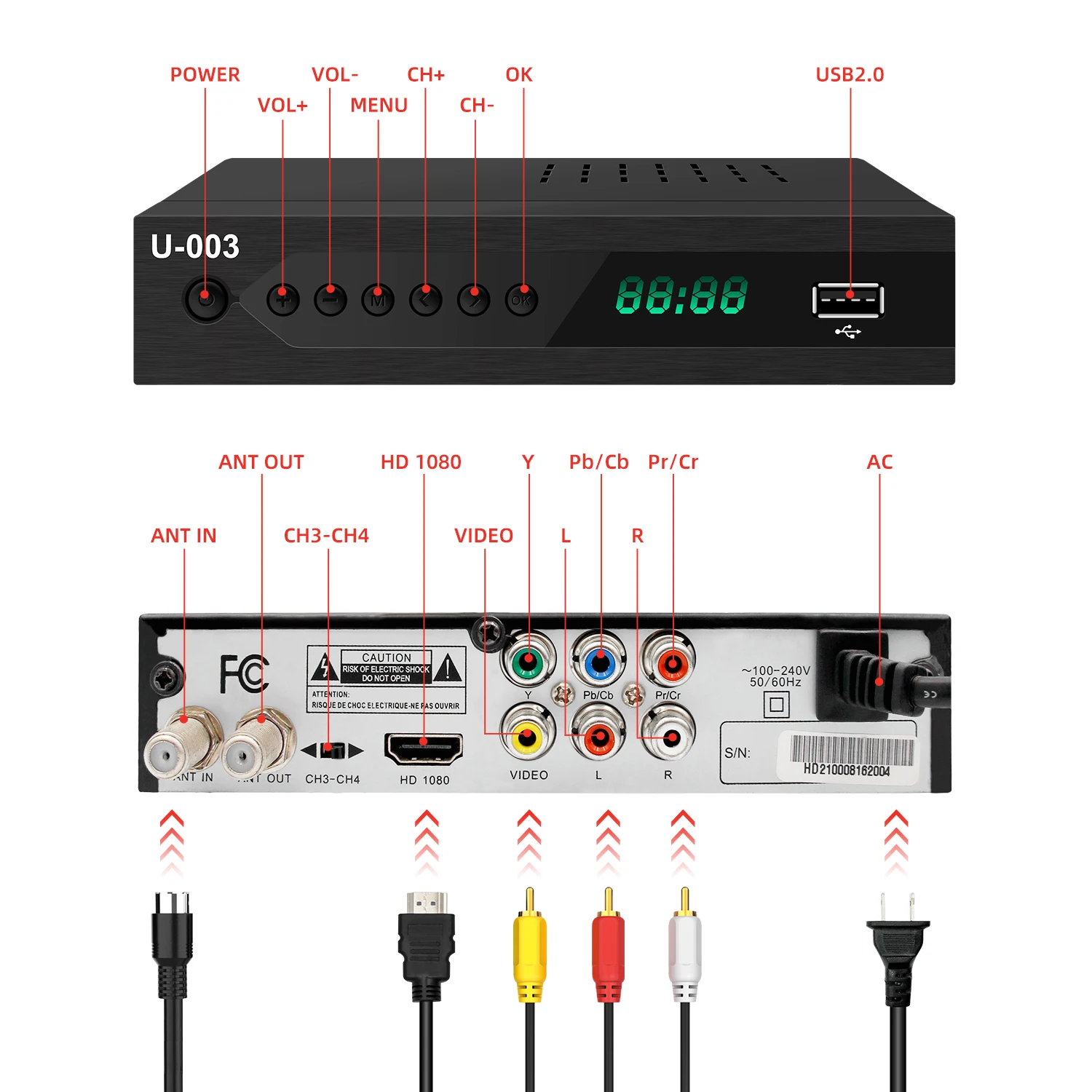 Junuo Atsc Set Top Box Atsc U-003 Usb2.0 For Pvr Atsc 3.0 High Quality ...