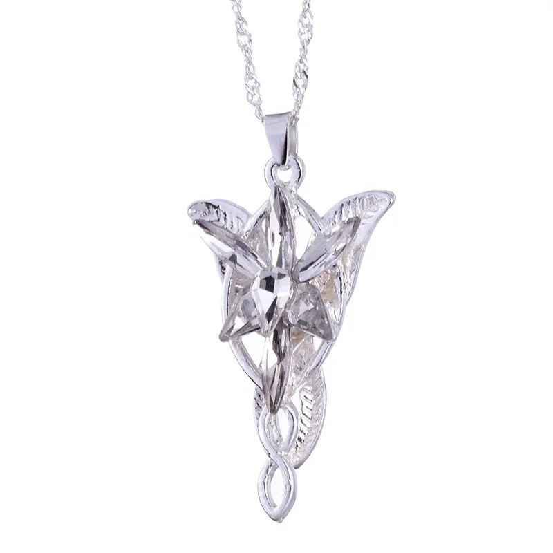 

Fashion Arwen Evenstar Necklace The Elves Princess Crystal Silver Cubic Zirconia Stone Pendant Jewelry For Women Gifts
