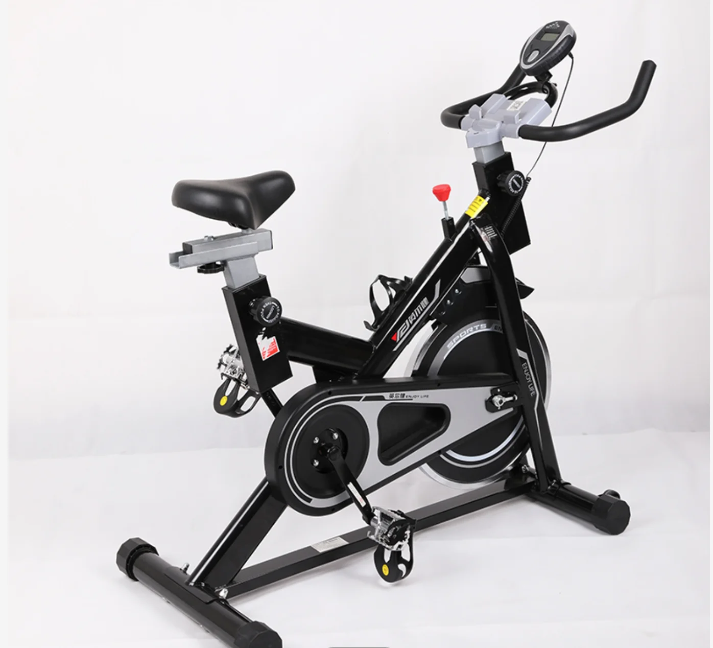 

Indoor Cycling Bike with Magnetic Resistance Exercise Bikes Stationary,Silent Belt Drive with LCD Monitor & Comfortable Seat, Black color