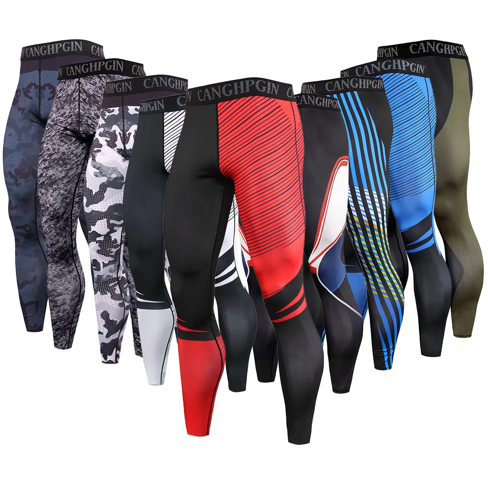 

High quality custom yoga legging running sport gym tights camouflage training compression pants for men