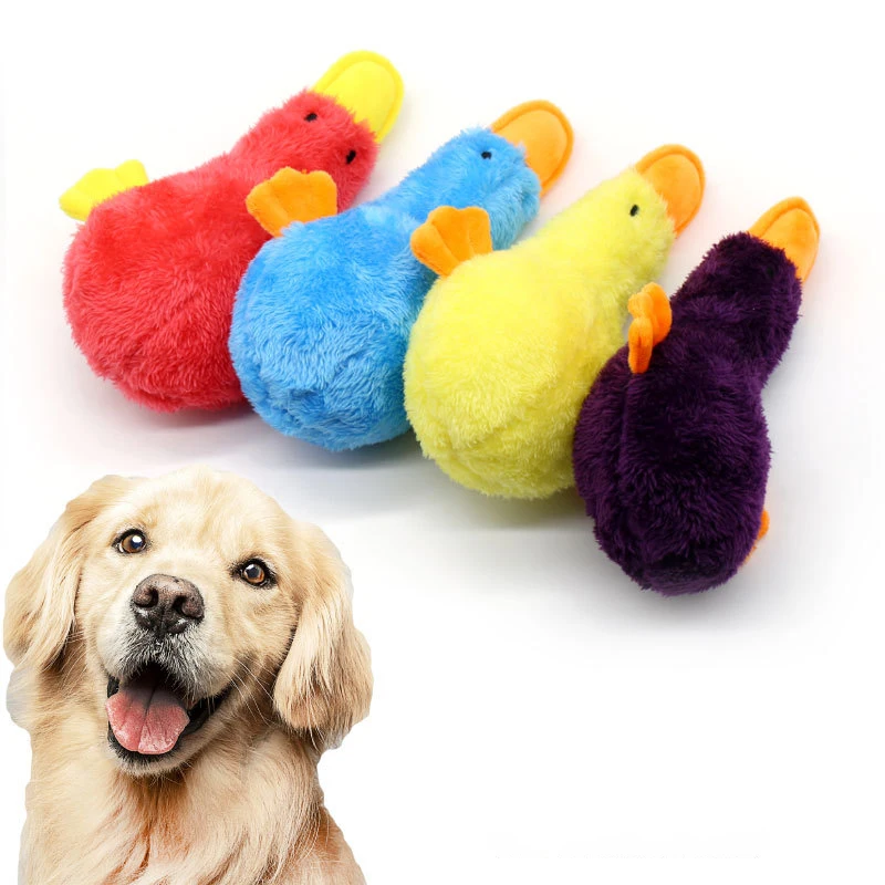 

Wholesale New Pet Duck Toy Plush Molar Tooth Cleaning Bite Resistant Squeak Dog Cat Chew Toy