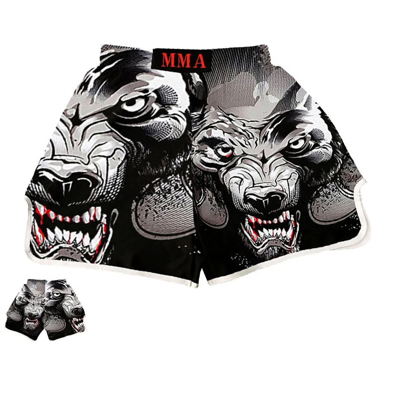 

Wholesale Custom 2023 Fight Men Shorts Colored Print Muay Thai Boxing Shorts For Woman Kick Boxing Shorts