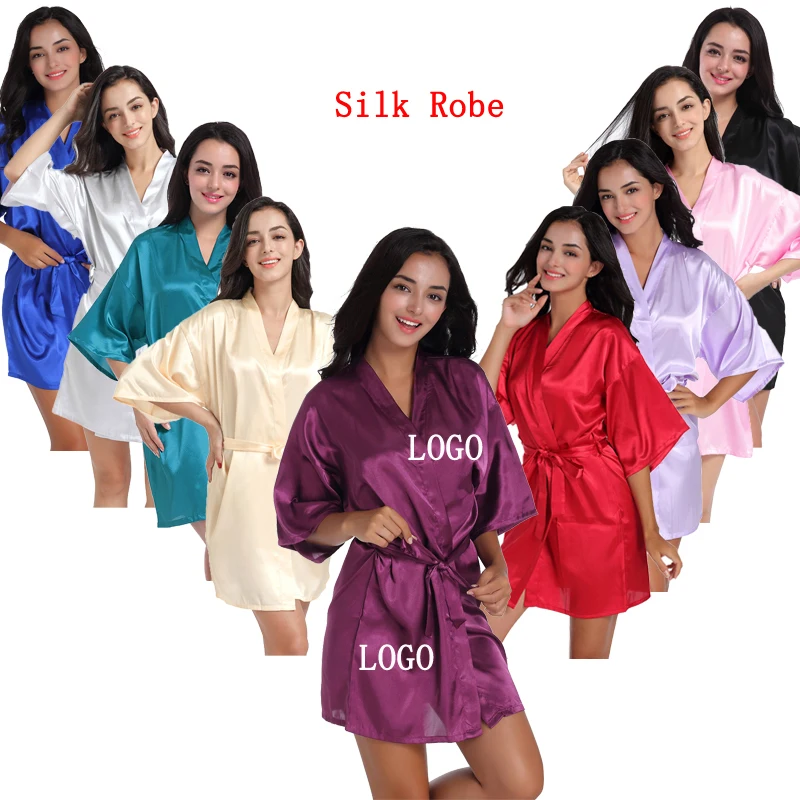 

Custom Logo High quality sexy ladies bridal satin silk billion robe silk bath robe sets money robes plus size women's sleepwear