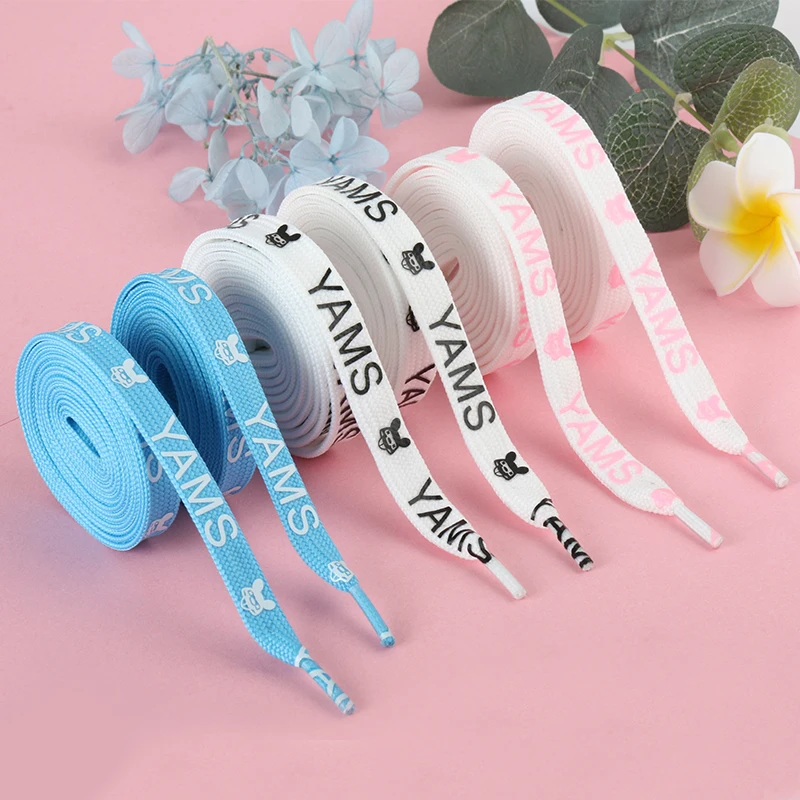 

Hot Sale Rainbow Flat kid Shoelace Sneaker Laces Custom Print Engraved logo Shoelace Locklace metal aglet end accessories, Customized