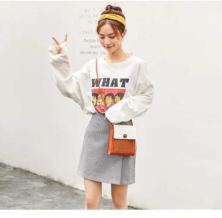 

2021 popular fashion design contrast colors single shoulder purse bags women girls handbags