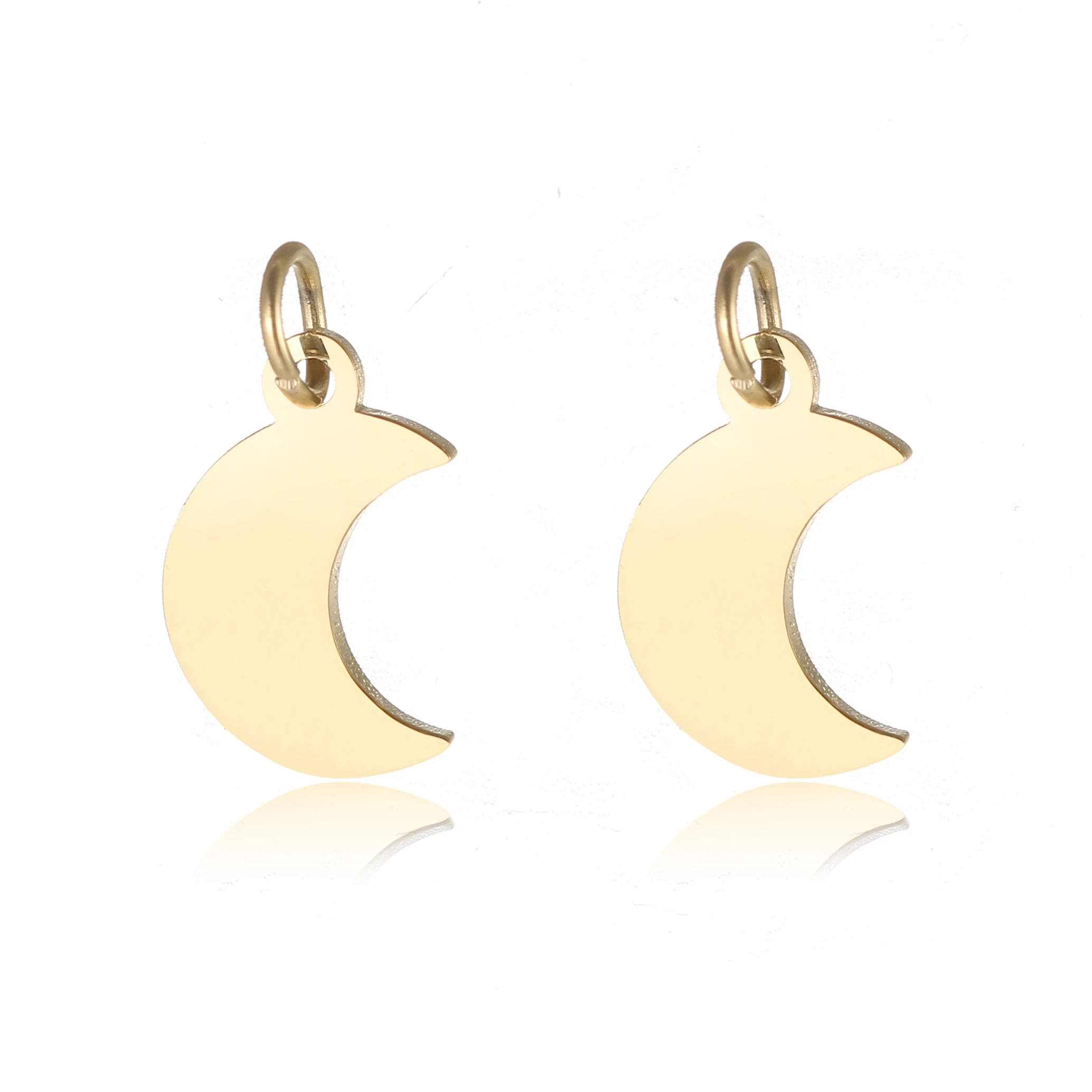 

New Trendy Crescent Moon Glossy Earring Charm Necklace Pendants For Jewelry Making