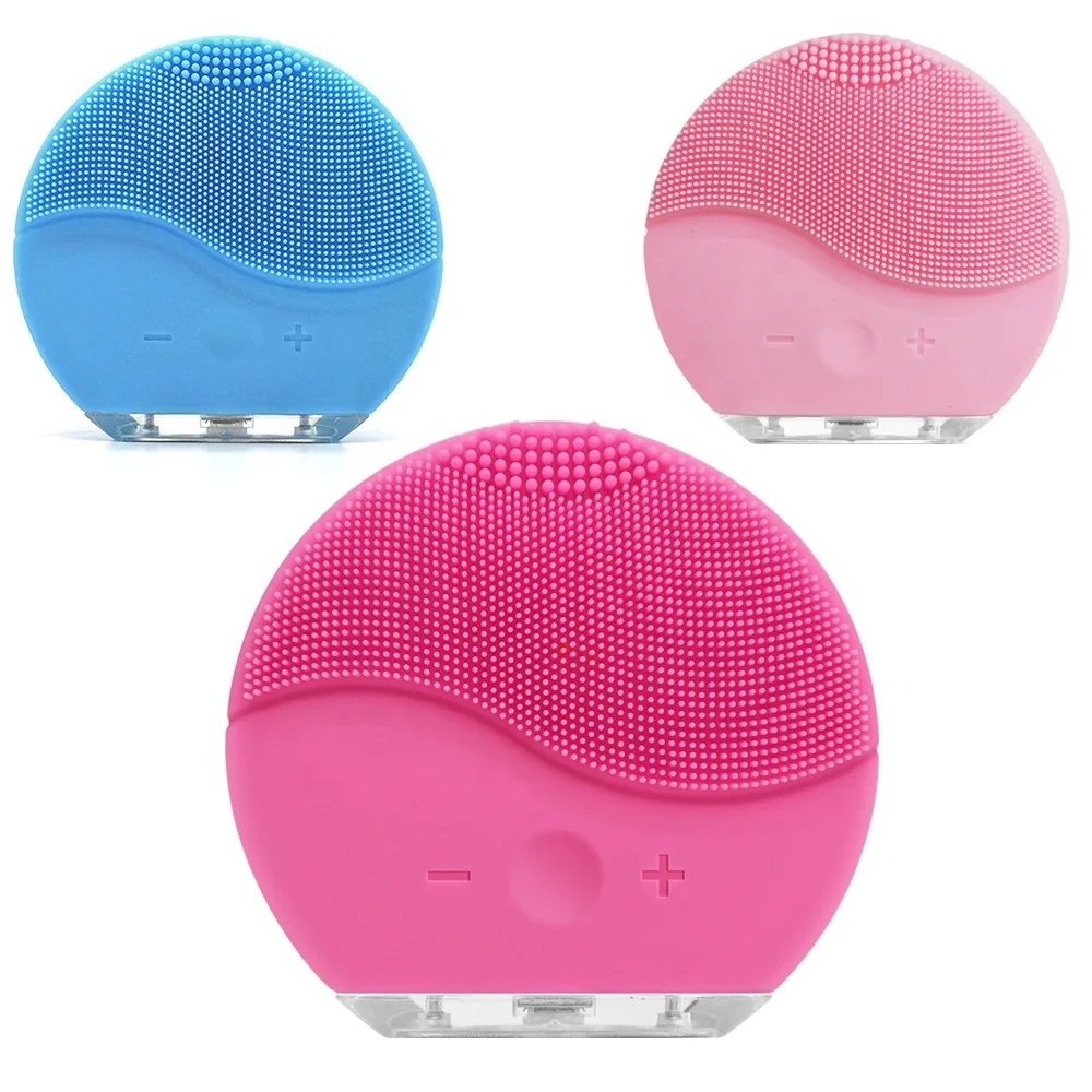 

Hot Sale Face Brush Electric Silicone Sonic Facial Cleansing Brush, Pink, dark pink, rose red, blue