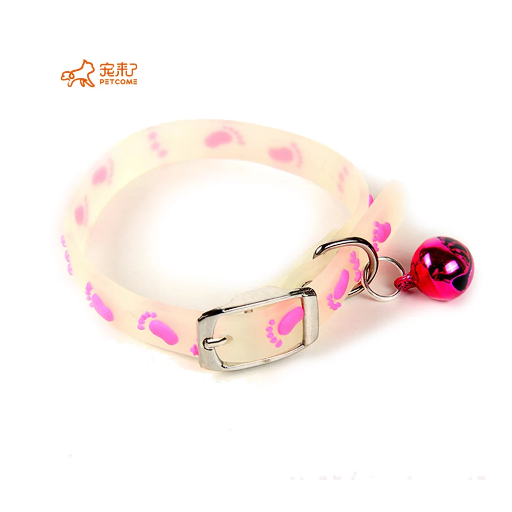 

PETCOME Manufacturers 2021 AliExpress Popular Cute Personalized Security Luminous Soft Luxury Cat Collar With Bells, Variety of styles