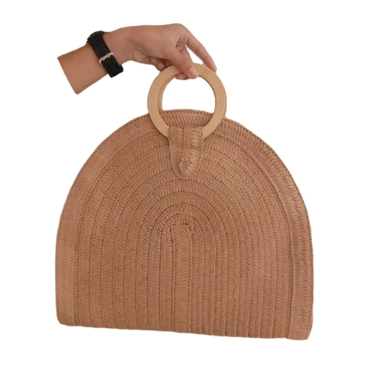 

hot sale wheat-straw handmade embroidery lady straw bag