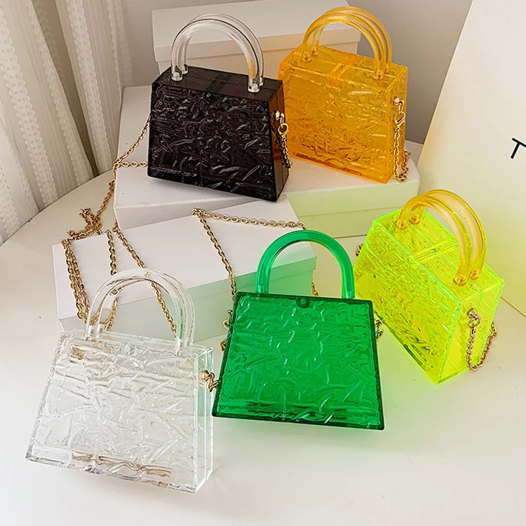 

Fashion Designer Famous Brand Bags Women Acrylic Jelly 2021 Purses and Handbags Ladies, Yellow/red/purple/green/blue/black/transparent/dark green