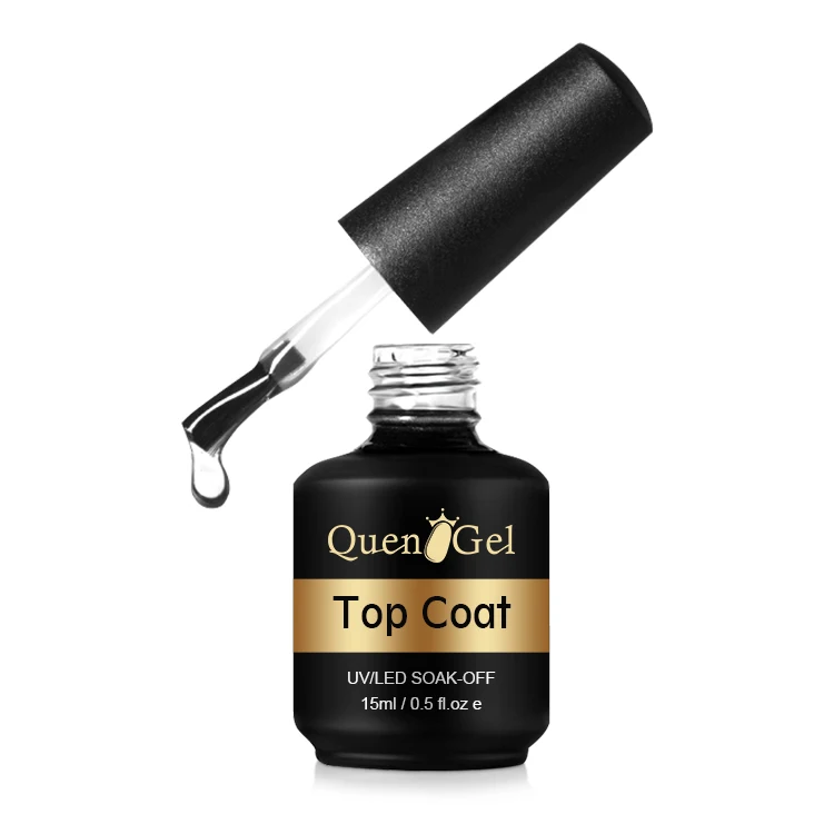 

Quengel Free samples 15ml high shine top coat nail polish lasting over 30days no wipe gel top coat