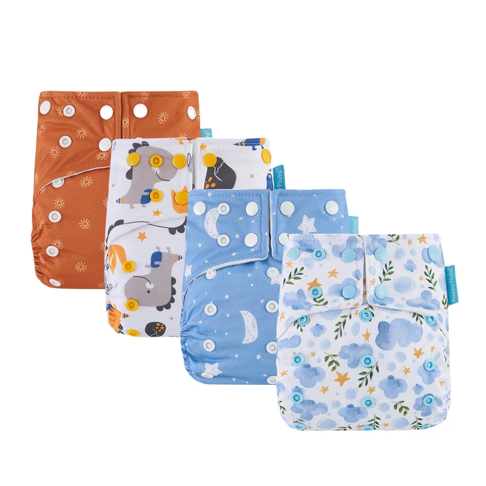 

Happyflute new arrival velvet waterproof cloth diapers reusable for boys and girls