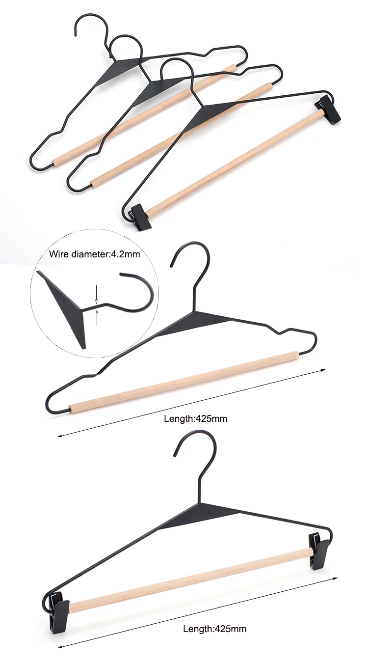 black wire clothes hangers