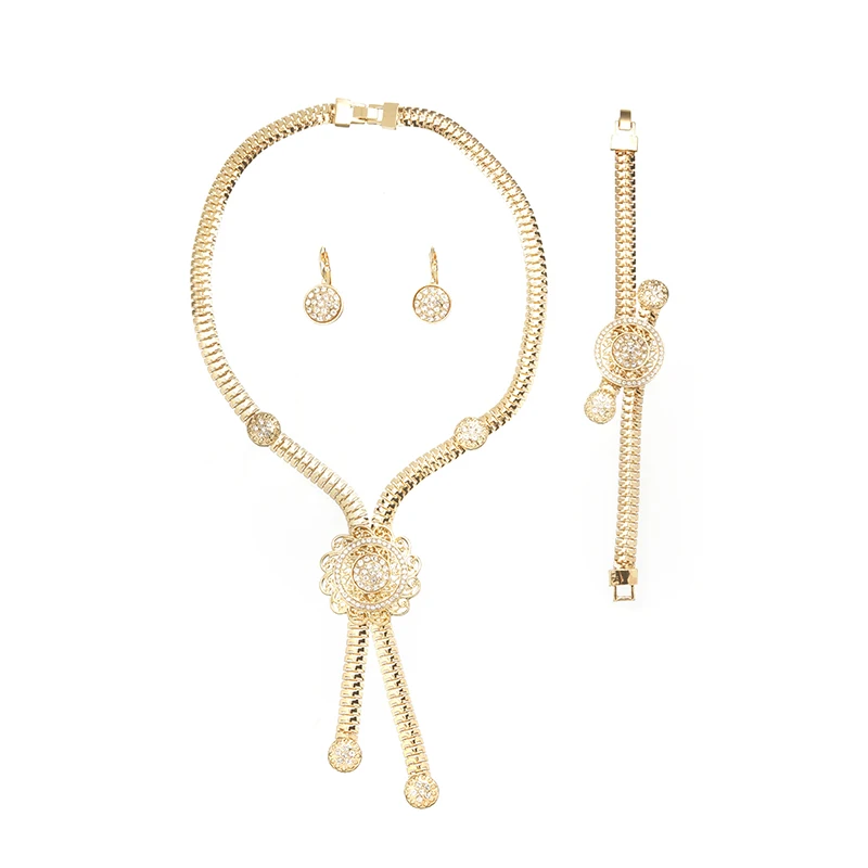 

Bridal gifts Nigerian wedding African jewelry set brand woman fashion Dubai golden jewelry set wholesale design, Gold and silver