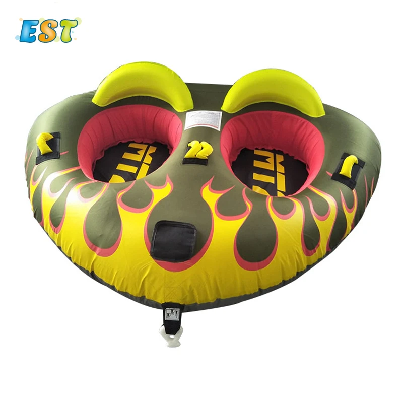 

Hot selling! Inflatable 2 Player Water Donut Ski Towable Boat For Sport Game, As the picture