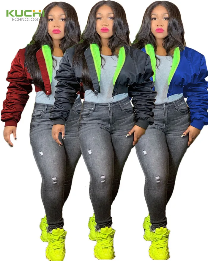 

Winter Women's Solid Color Short Tops Crop Down Jackets Cardigan Coat Outfits oversized thick puffer jacket Plus XXXL coat