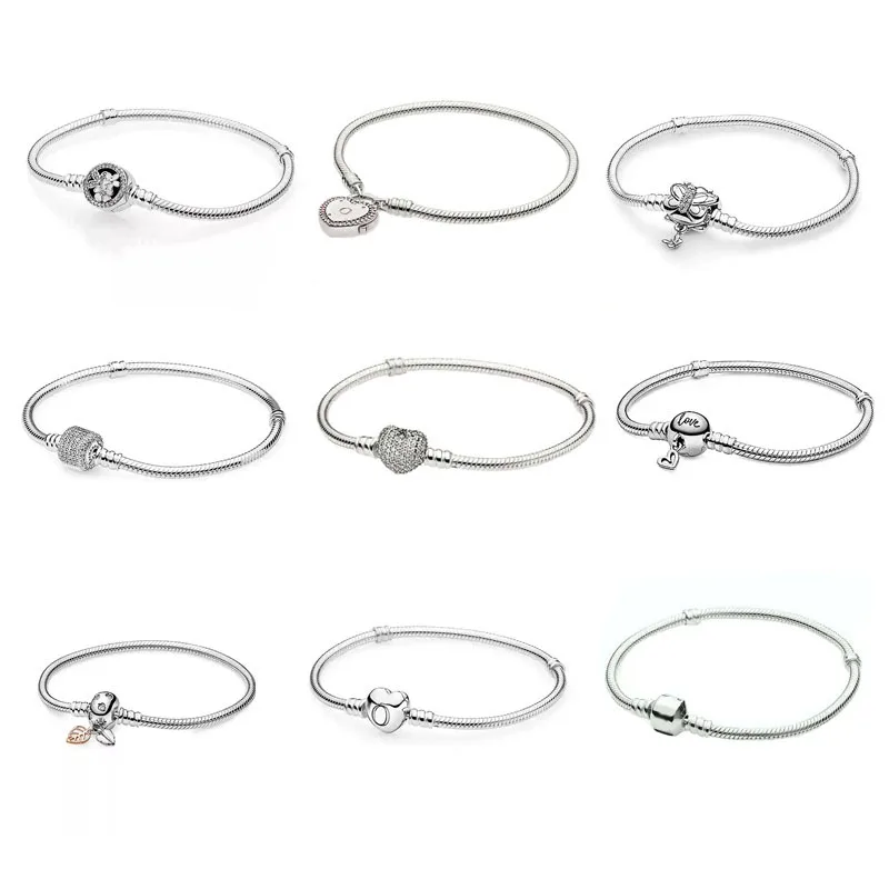

Factory Wholesale 925 Sterling Silver Jewellery Charms Fits Pandora Charm Bracelet With Silver Clasp Bangle