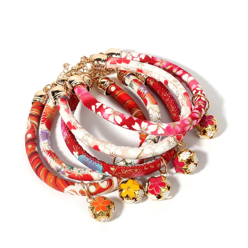 

Explosive Japanese style cute cat collar cloth flower puppy kitten collar adjustable pet supplies