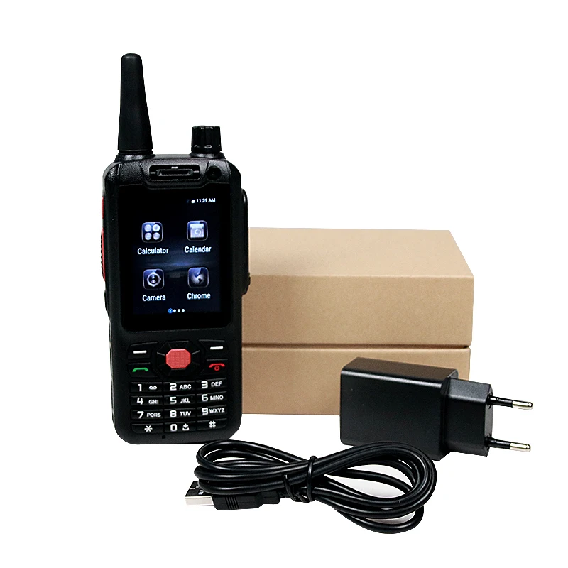 

Grandtime 4G POC Network long Range Android PTT Radio Intercom Zello Walkie Talkie with Sim Card Global Talk Two-way Radio, Black