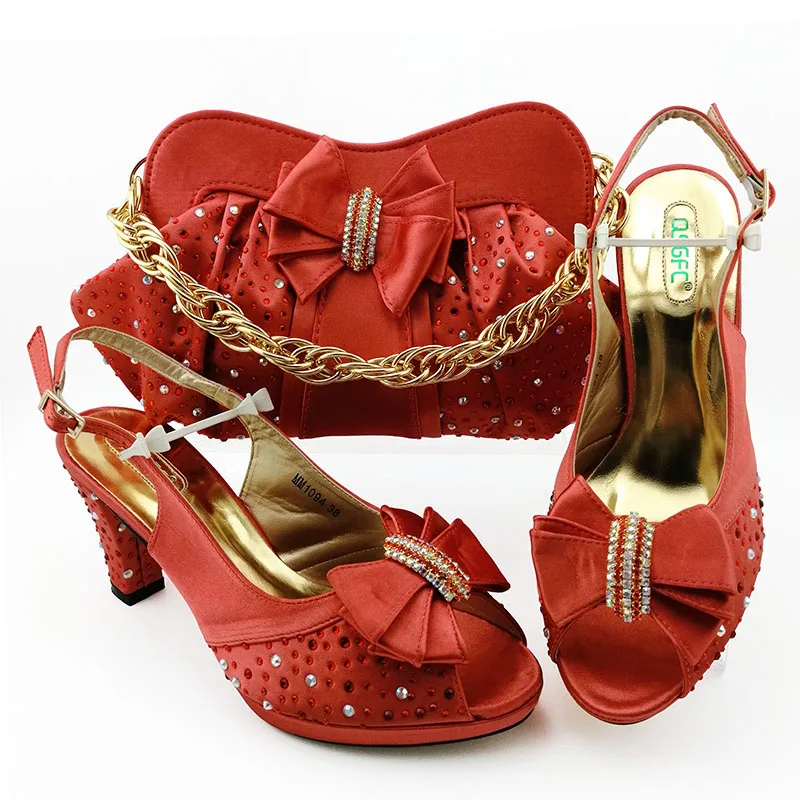 

Rortydream coral high heel shoes pu handbag ladies bags handbag MM1094