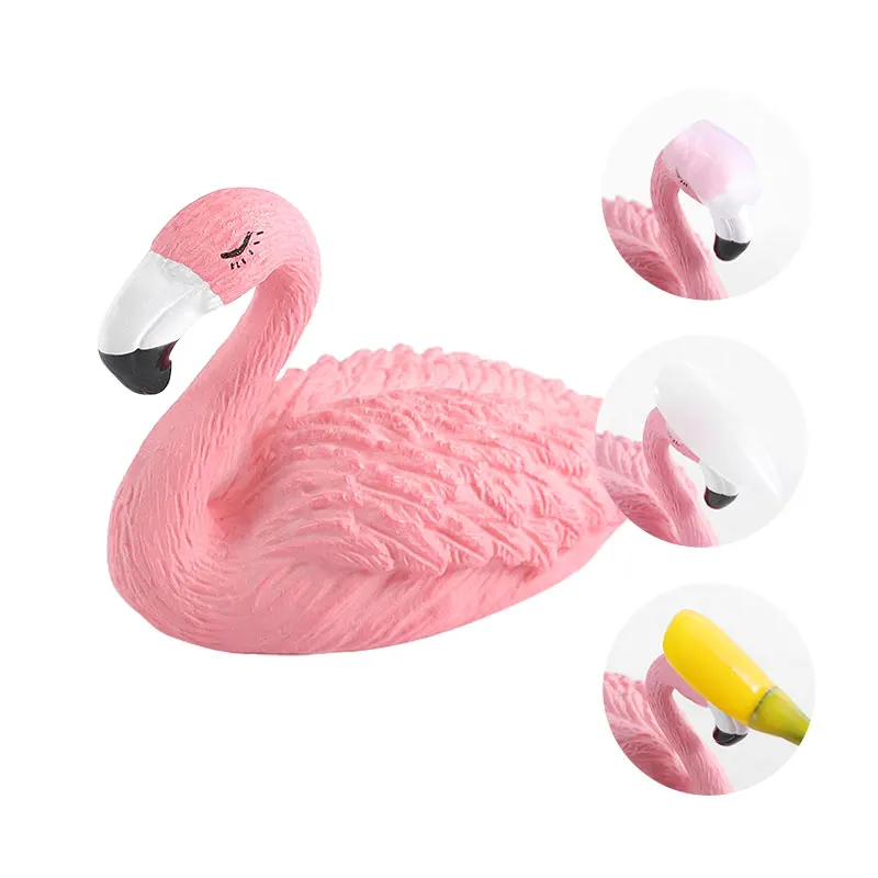 

1Pcs Flamingo False Nail Tips Holder Practice Training Display Stand Showing Nail Art Tools Fashion Photo Props, Pink