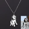 2019 New Stainless Steel Custom Photo Pet&Person Shape Charm Pendant Necklace Loved One Gift for Family Lovers Pets