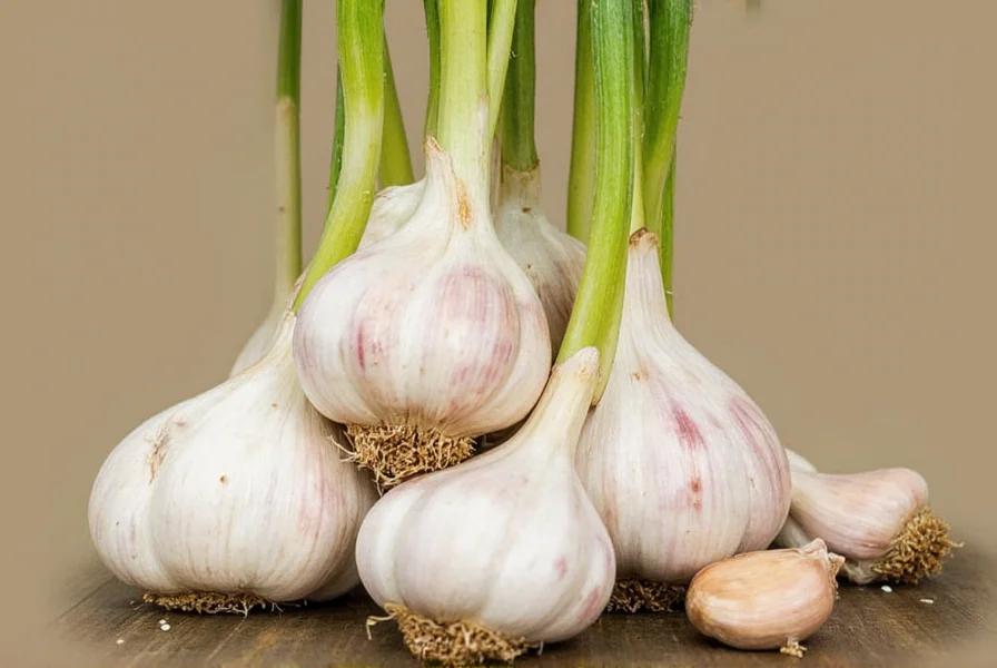 Garlic plants growing in garden with proper spacing