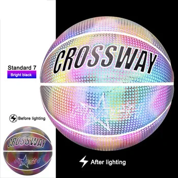 

Reflective Basketball Ball 7 Adult Men Personality Fashion Night Playing Equipment Basketball Glowing Basketball Dropshipping