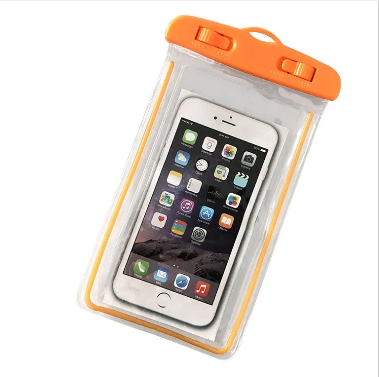 

Wholesale PVC transparent luminous outdoor and diving camera phone waterproof bag, Picture