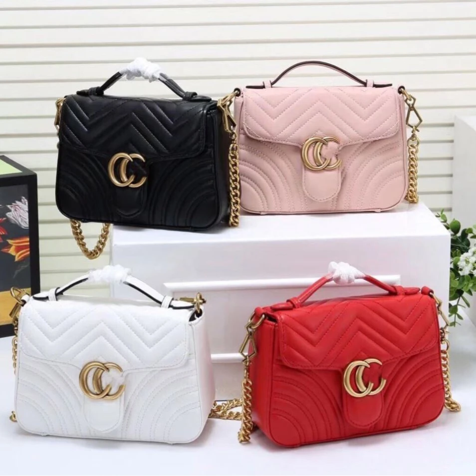 

Trendy 2022 Striped Chain Bags Women Handbags Ladies Crossbody Bag Designer Handbags Famous Brands, White,red,black,pink