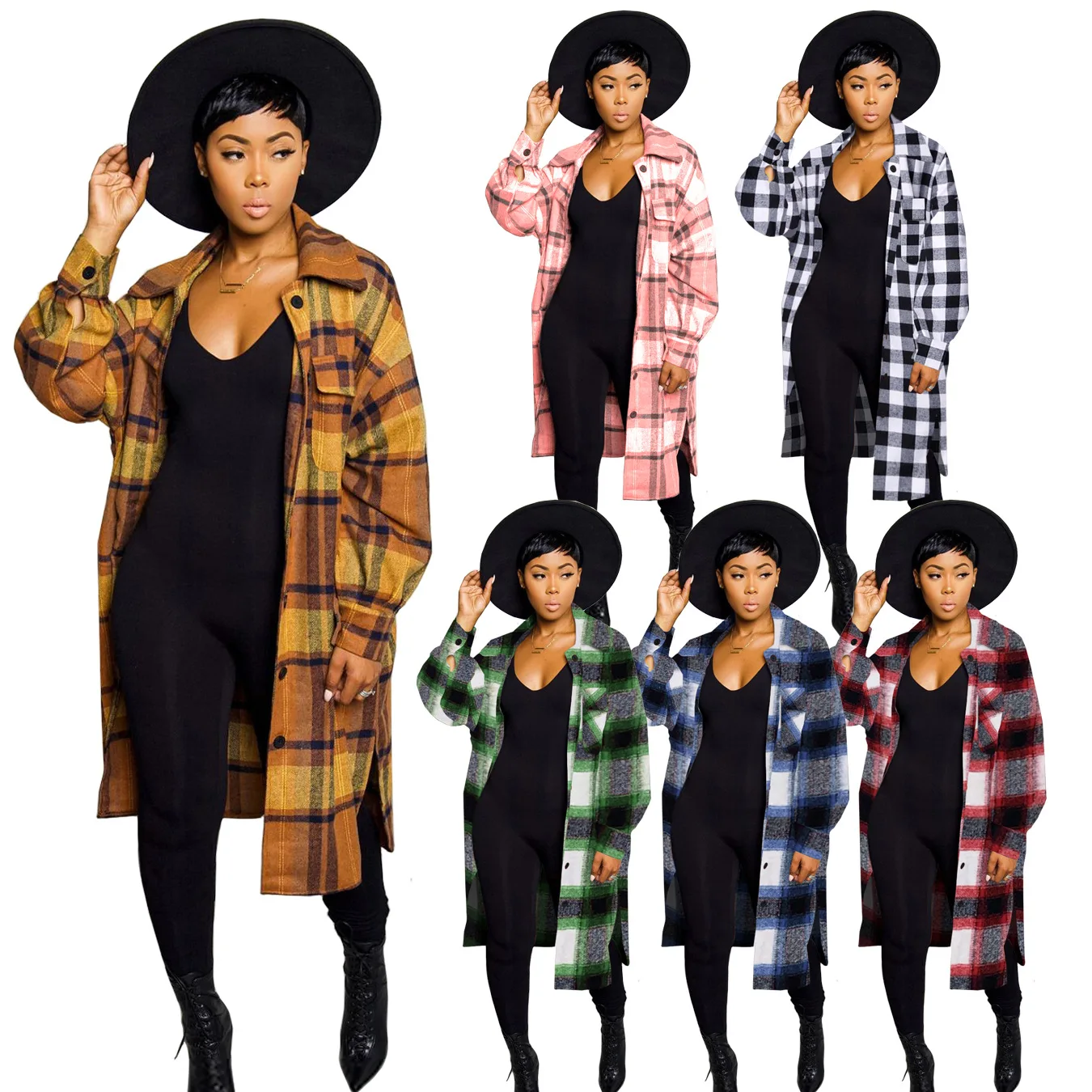 

Plus Size Fall Women Clothing Designer Coats For Ladies Winter Jacket Woman Plaid Shacket Women, Picture