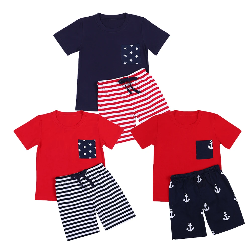 

Ready to ship boys outfit boutique summer baby boy outfit soft cotton baby outfit set moq 1pcs