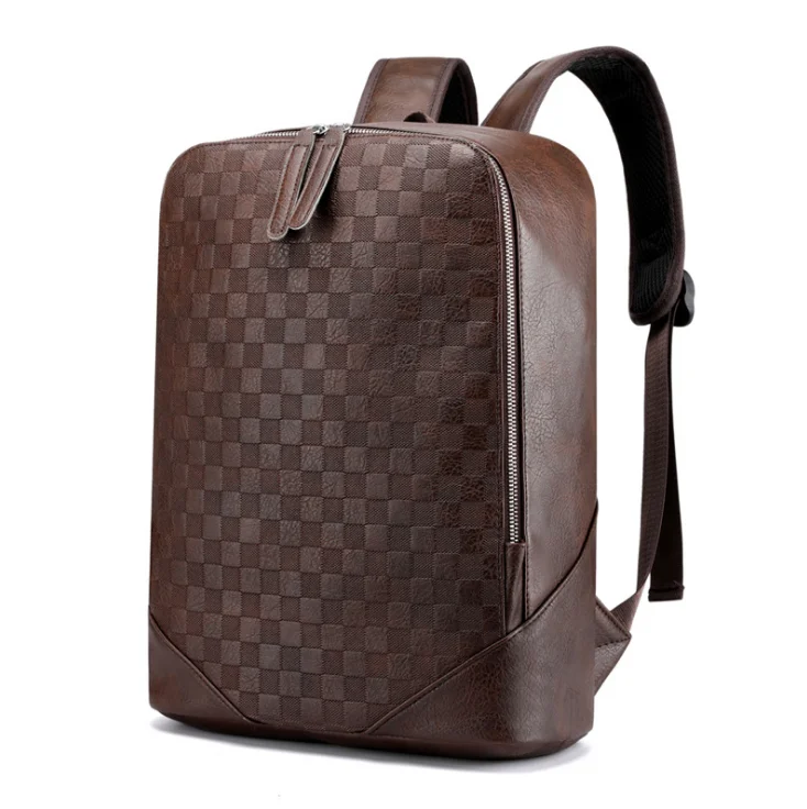 

Men's PU backpack Students' backpack leisure high capacity computer backpack