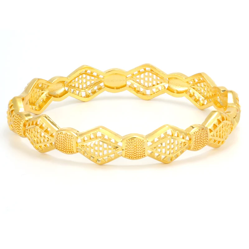 

Hexagon Shape Gold Planted Fashion Women Luxury Bracelet For Wedding