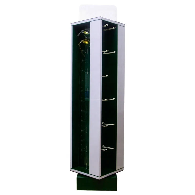 Rotating lighting plexiglass acrylic eyeglass sunglass display rack store for supermarket