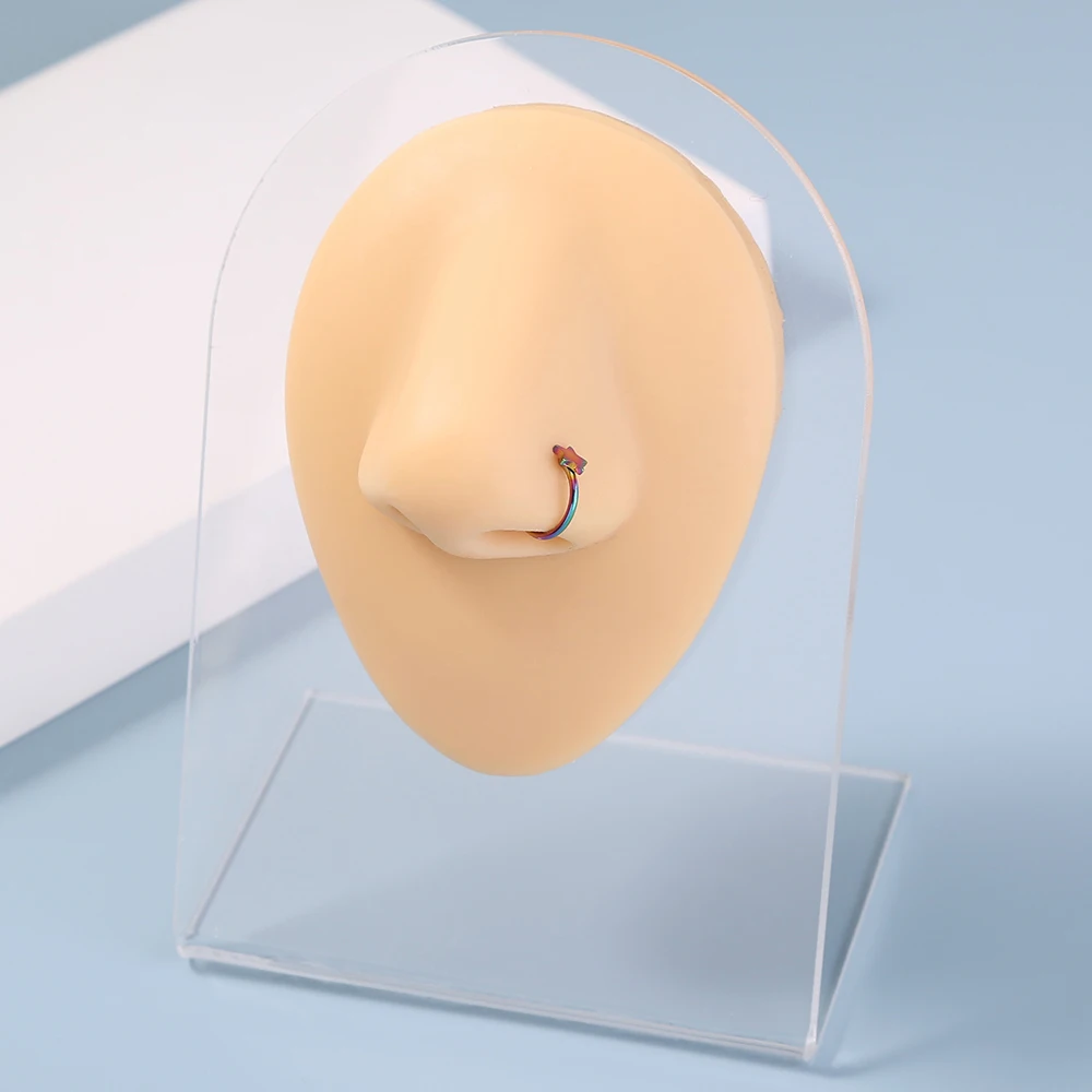 

C-Shaped Stainless Steel Gradient Five-pointed Star Nose Ring Body Piercing Jewelry NON Piercing Nose Rings Body Jewelry