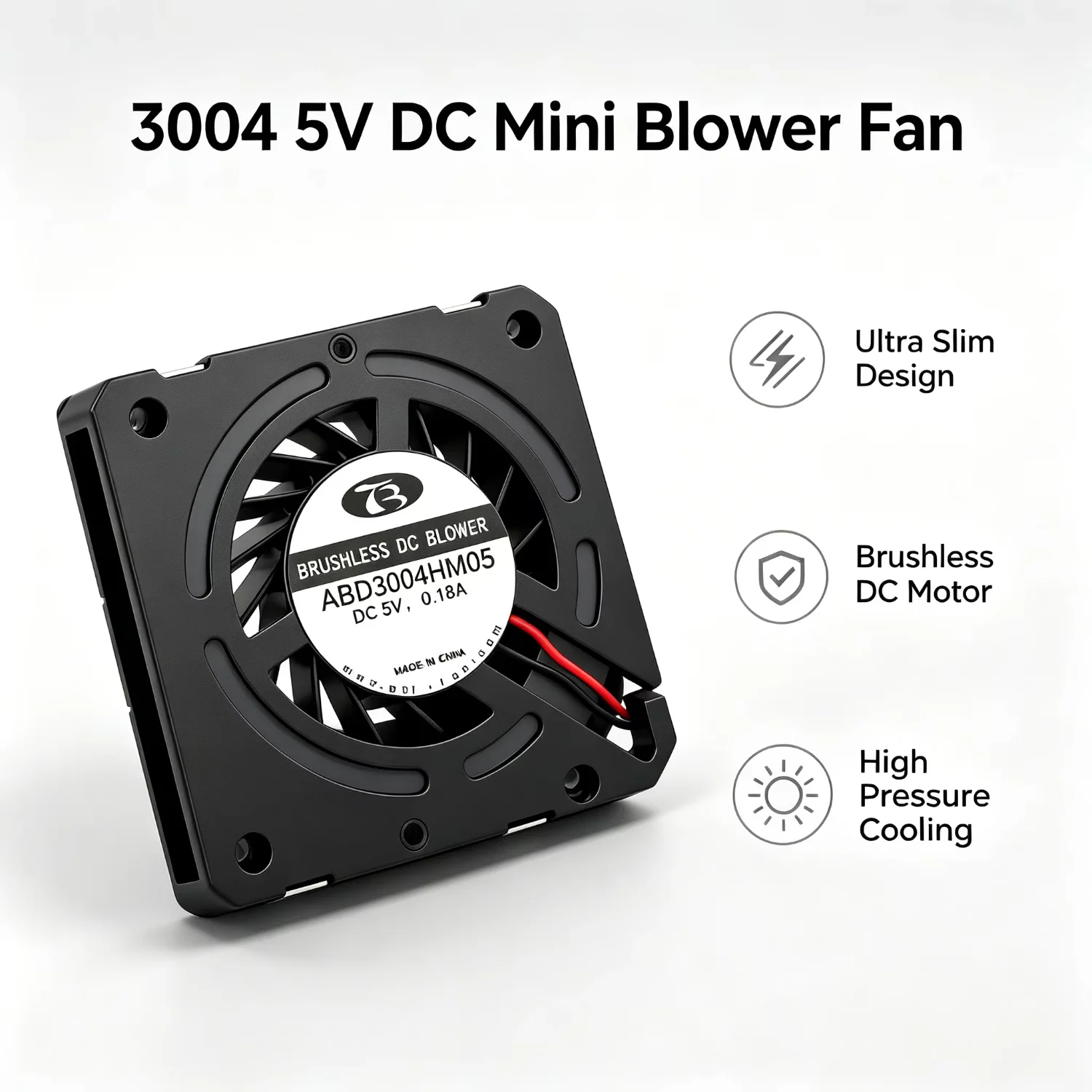 High Static Pressure Blower, 5V, 30x30x4.7mm, Waterproof - detail 4