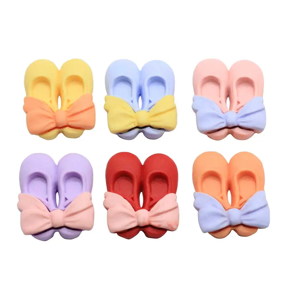Kawaii Colorful Resin Charm Flatback Cute Ballet Shoes Resin Miniature Cabochon Charm Jewelry Accessories