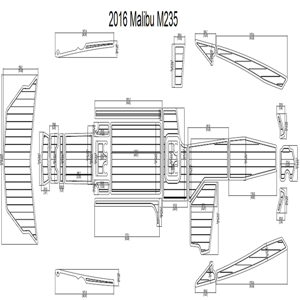 

2016 Malibu M235 Swim Step & Cockpit Pad Boat EVA Teak Decking 1/4" 6mm