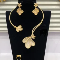 

S22 Xuping fashion african bridal stone wedding jewelry+luxury saudi gold plated zirconia dubai jewelry set