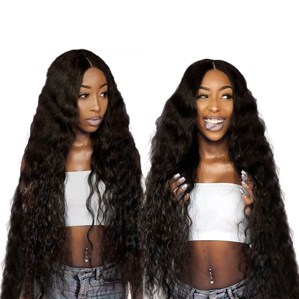 

Ainizi newest arrival product within a large demands synthetic hair synthetic wigs deep wave lace front wig for black women