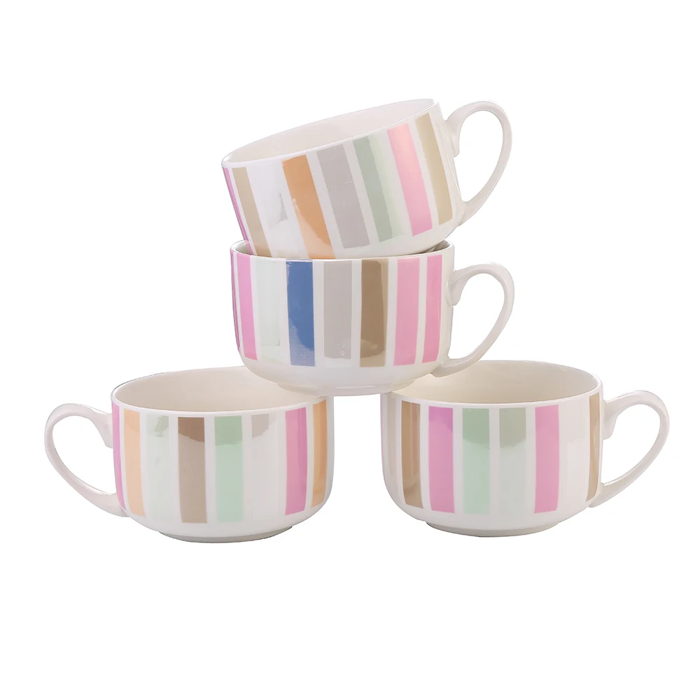 

Hunan Factory Price Hot Design Mixed Color Bone China Mugs, 4 color mixed