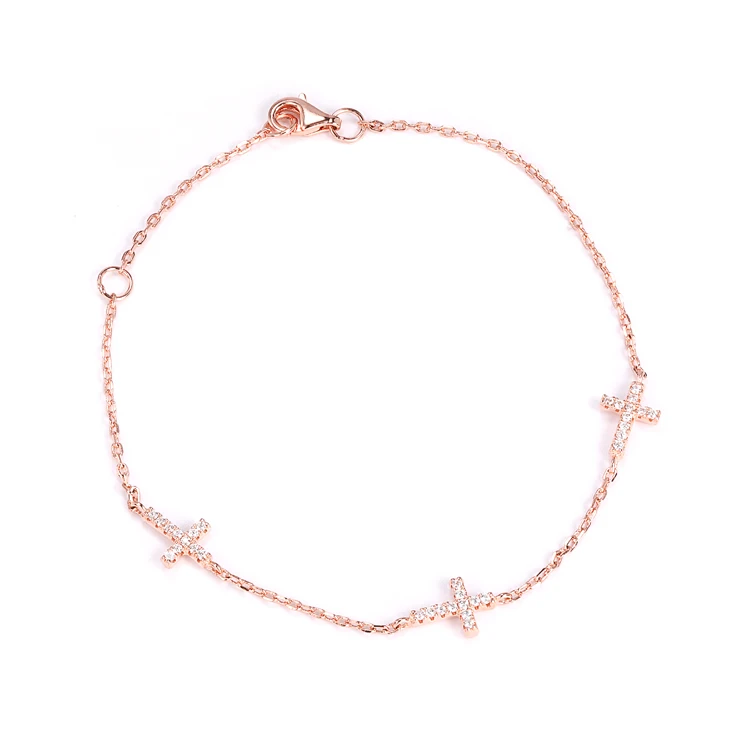 

Manufacturer silver jewelry custom gold plated bracelets women's cross bracelet
