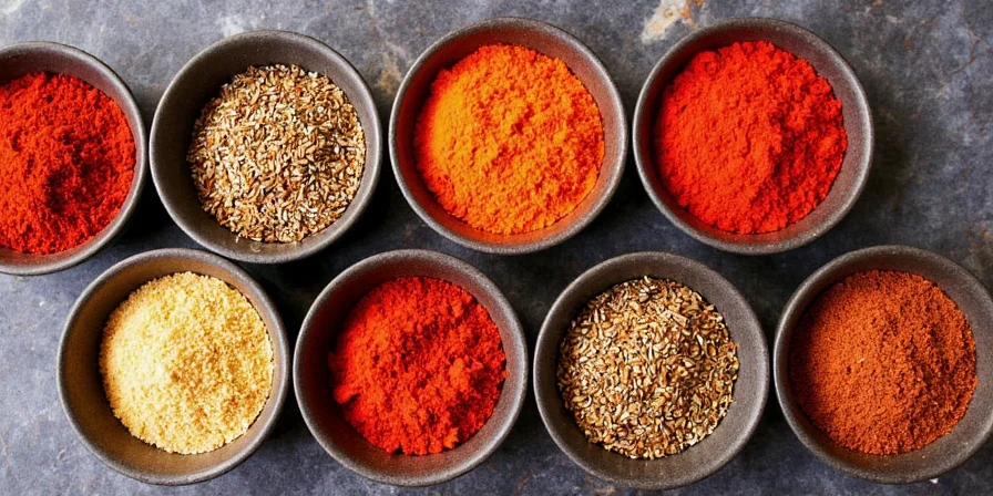 Close-up of spices blending into oil